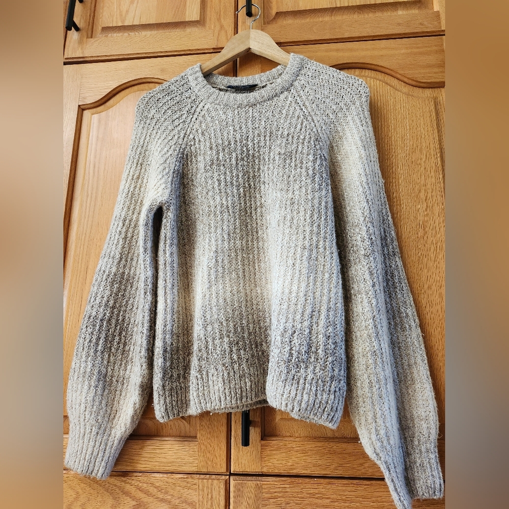 Womens Denver Hayes Cotton Blend Neutral Tones Sweater Size SM